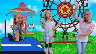 Addy and Maya go to a REAL Super Cool Carnival [upl. by Sueahccaz894]