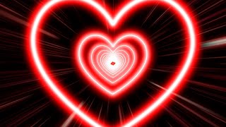 Heart Background ❤️ Beautiful Red Heart Tunnel Background  Neon Lights Heart Motion Background [upl. by Renny]