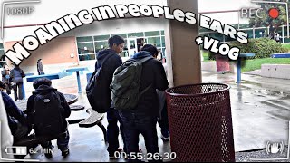 Moaning In People’s Ears Prank😫 vlog [upl. by Ahsenid743]