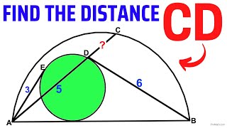 Find the Distance CD in this Semicircle  Easy StepbyStep Tutorial [upl. by Keese]