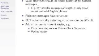 CSS322 Lecture 20 18 Jan 2013  Message Authentication Codes [upl. by Elocen868]