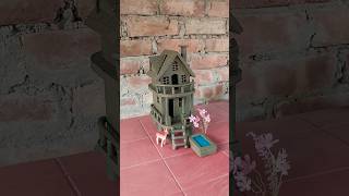 Beautiful miniature clay house 🏠  clayhouse mudhouse craft [upl. by Assedo]