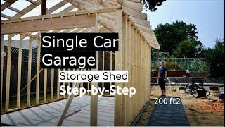 Build a Single Car GarageLarge Storage  StepbyStep [upl. by Atterg]