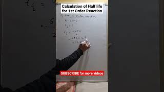 Calculation of half life for 1st order reaction halflife chemicalkinetics azhansir mathechemist [upl. by Breh]