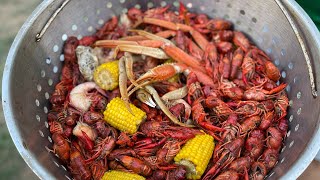 Crawfish boil with Slap your mama seasoning in SouthTexas  crawfishboil crawfish [upl. by Cord]