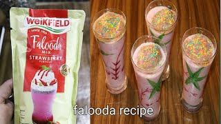 Weikfield falooda mix strawberry flavour packet recipe hindi  स्ट्रॉबेरी फालूदा मिक्स रेसिपी [upl. by Edris]