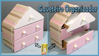 Gaveteiro Organizador feito com caixa de leite e papelão [upl. by Neelram859]