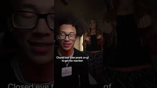 Closed eye filter prank on gf tiktok youtubeshorts [upl. by Aldercy]