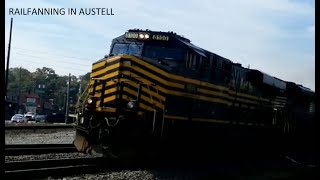 Railfanning in Downtown Austell Ft NS Amtrak New York Central UP and Nickel Plate Road [upl. by Bajaj]