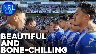 The moving national anthems electrifying war cry and Haka Kiwis v Samoa  NRL on Nine [upl. by Eceela620]