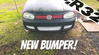 VW GOLF R32 BUMPER CONVERSION INSTALL [upl. by Ludwog]