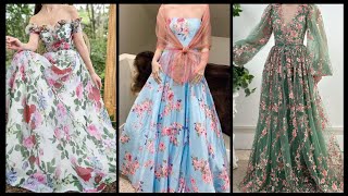 Stunning amp Gorgeous attractive floral printed frocks gown designs ideas [upl. by Abercromby]