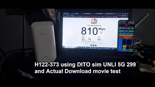 H122373 using Dito UNLI 5G 299 actual download test [upl. by Damour]