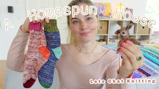 A Homespun House 🧶 Knitting Podcast 🧦Scrappy Socks and Blankets💕✨ [upl. by Enilegna]