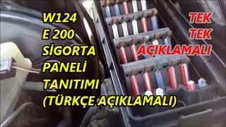 W124 E 200 SİGORTA PANELİ TANITIMI TÜRKÇE AÇIKLAMALI [upl. by Etnor511]