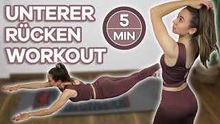 5 MIN Unterer Rücken Workout für Zuhause  Gegen Rückenschmerzen schlechte Haltung und Verkürzung [upl. by Juback]