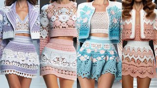 Crochet Skirt Jacket crochet fashion trend youtubeshorts trending trouser style moda dress [upl. by Cleodel]