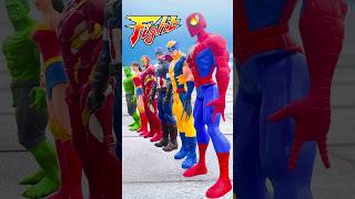 Super Heroes DOMINO EFFECT THE AMAZING  Marvel Toys shorts funny [upl. by Barbi409]