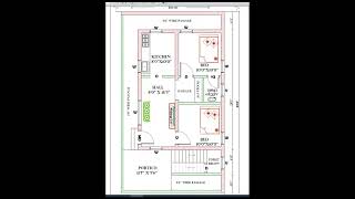 civil engineering drawing I small houseI 2bhk house planI floor plan I vastu plan home 2bhk [upl. by Cherida]