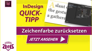 Zeichenfarbe im Zeichenformat zurücksetzen  InDesign QUICKTIPP [upl. by Nosoj229]