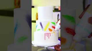 Making a Gravity Defying cake design shorts [upl. by Sedlik]