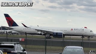 GO AROUNDS Floaty 27R Arrivals at London Heathrow incl Delta A350 Inaugural Arrival  27824 [upl. by Acilef2]