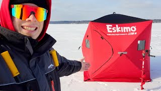 Eskimo QuickFish 3i  Thermal Ice Fishing ShelterShantyShack  Quick SetUp and Overview [upl. by Atsyrk]