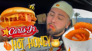 Carls Jr® ⭐ HOT HONEY HANDBREADED CHICKEN SANDWICH Review [upl. by Allesiram]