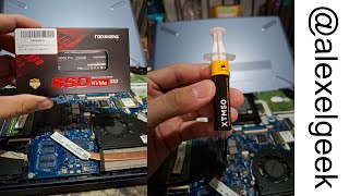 Instalación de RAM SSD M2 en laptop hp limpieza y cambio de pasta térmica [upl. by Yelsgnik167]