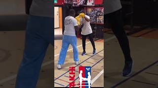 50 Cent hitting Mitts with Gervonta Davis Trainer showing his BOXING Skills [upl. by Suiramed]