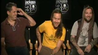 quotJackass 3Dquot Interview with Chris Pontius Bam Margera Jeff Tremaine [upl. by Hoopen398]