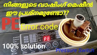 Lg fully automatic washing machine PE error in malayalam topload pressureswitch [upl. by Aicatsan736]