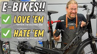 SoWHATS UP with those EBIKES anyway A 20 minute RANT while fixing up a TRUSTY old Trek Hybrid [upl. by Atinet]