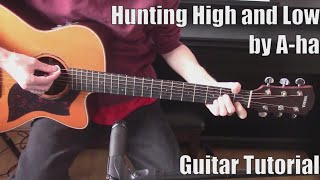 Hunting High and Low by Aha Guitar Tutorial with the isolated vocals by Aha [upl. by Erehc]