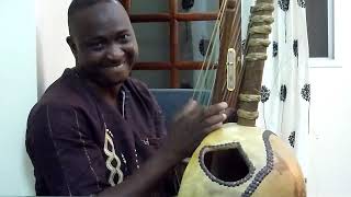 Alphousseyni Kouyate Playing Kora in Dakar Senegal West Africa 2015  Jali DJeli Griot African Harp [upl. by Cissej396]