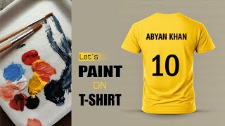 print name on t shirt at home  how to paint text on t  shirt  by writing now [upl. by Gore]