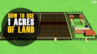 How To Use 1 Acres of Land  Planning  How to Use Agricultural Land  3 D Design [upl. by Odirfliw]