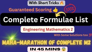 Engg Mathematics2 COMPLETE FORMULA LIST 🔥 MahaMarathon of M2  SPPU  HKOFFICIAL [upl. by Ohl]