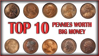 TOP 10 BRITISH PENNIES WORTH BIG MONEY [upl. by Hsotnas]