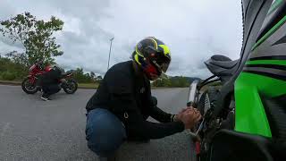 Kawasaki zx6r vs Honda Cbr650r [upl. by Langston]