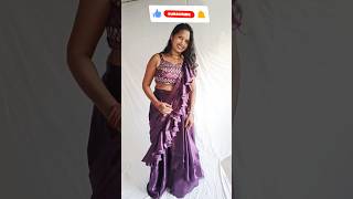 How to make Ruffle Saree How to Cut amp Stitch a Ruffle Saree Easy DIY [upl. by Eahsan]