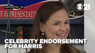 Celebrity Jennifer Garner endorses Kamala Harris in Battleground PA [upl. by Tabbi848]