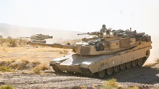 US Army M1A2 Abrams tank and M2A3 Bradley Infantry Fighting Vehicle in Action [upl. by Aivatan]