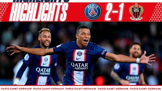 HIGHLIGHTS  PSG 21 NICE  MESSI ⚽️ MBAPPE ⚽️ [upl. by Blackman]