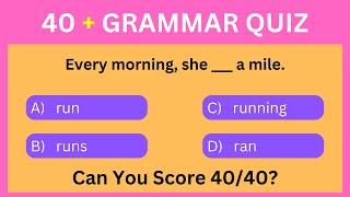 English Grammar Quiz  Can You Score 4040  English Grammar Questions Daily Challenges  14 [upl. by Traver]