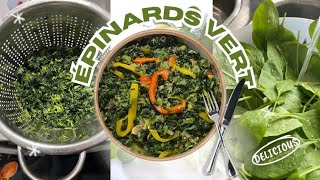 ÉPINARD VERT CONGOLAIS GREEN SPINACHRECETTE [upl. by Janek]