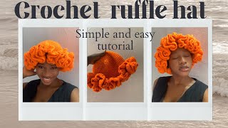 Stylish crochet ruffle hat tutorial [upl. by Kenneth]