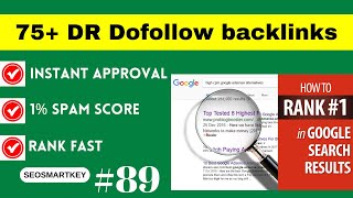 75 DR Dofollow Backlinks 2024 Seosmartkey [upl. by Shay]