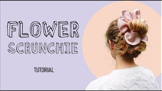 Flower Scrunchie  Sewing Tutorial  pattern [upl. by Lune]