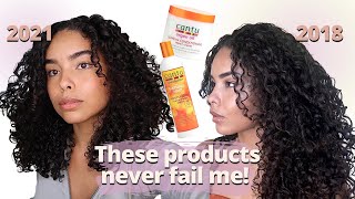 I FOLLOWED MY CURLY HAIR ROUTINE FROM 2018 Cantu Curly Hair Routine [upl. by Hanni]